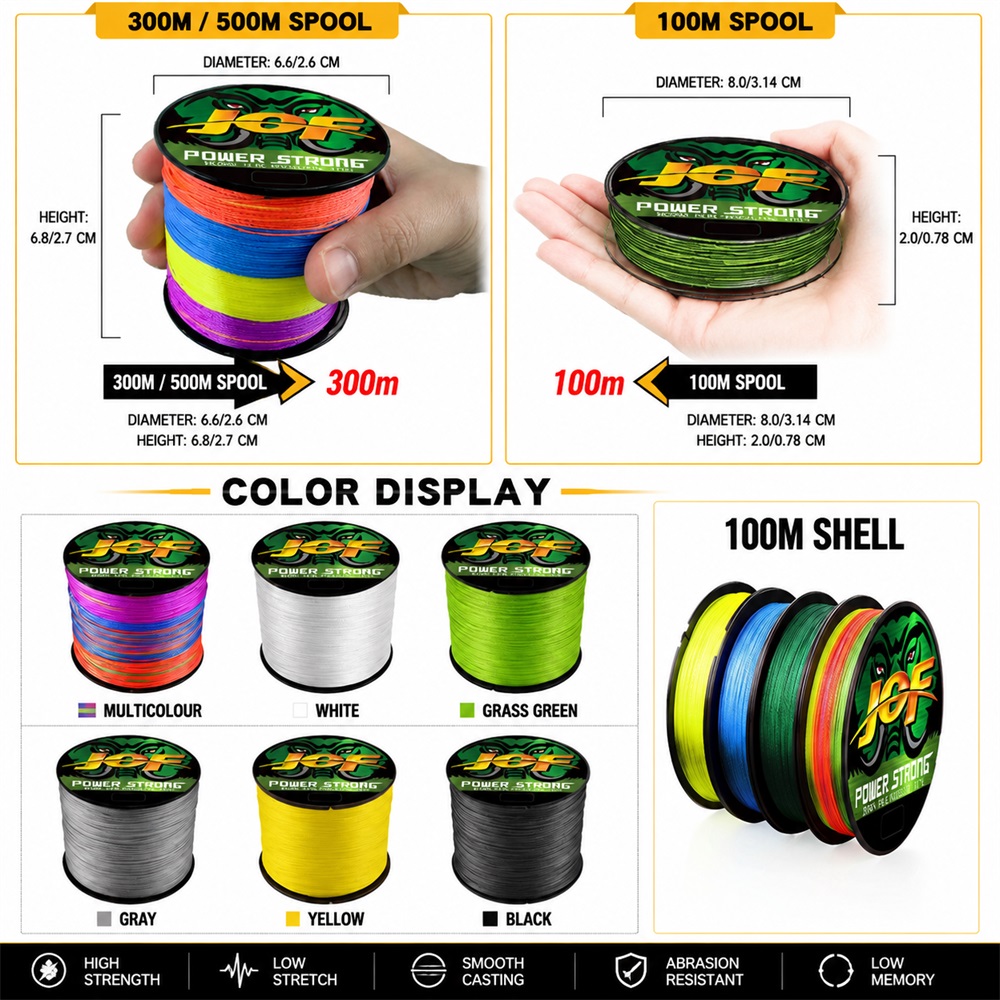 JOF 4X Braided PE Fishing Line - đánh giá và giá Fish Finder Cable